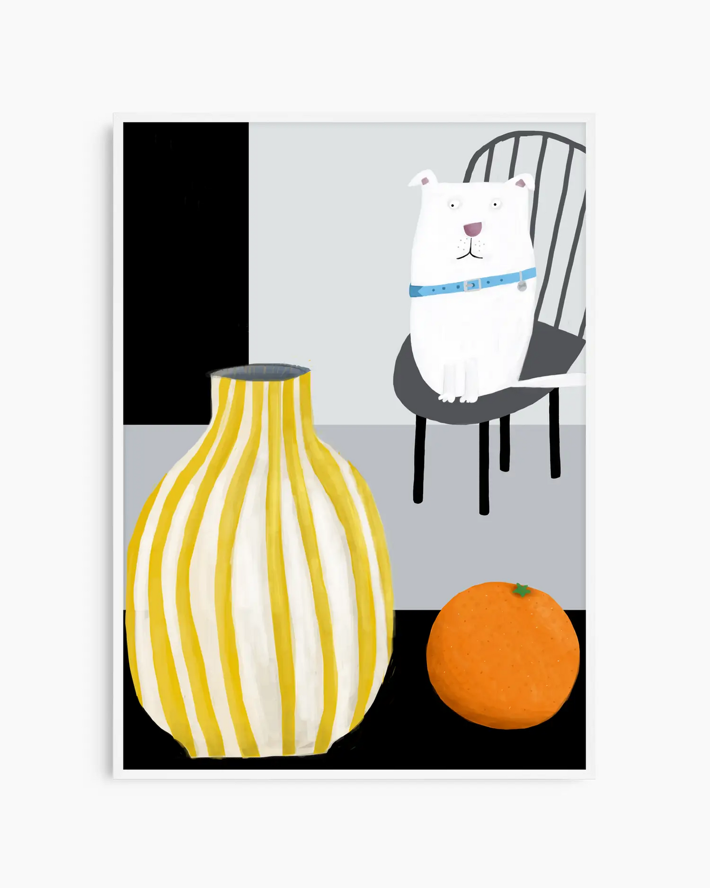 Rolig Vit Hund Poster