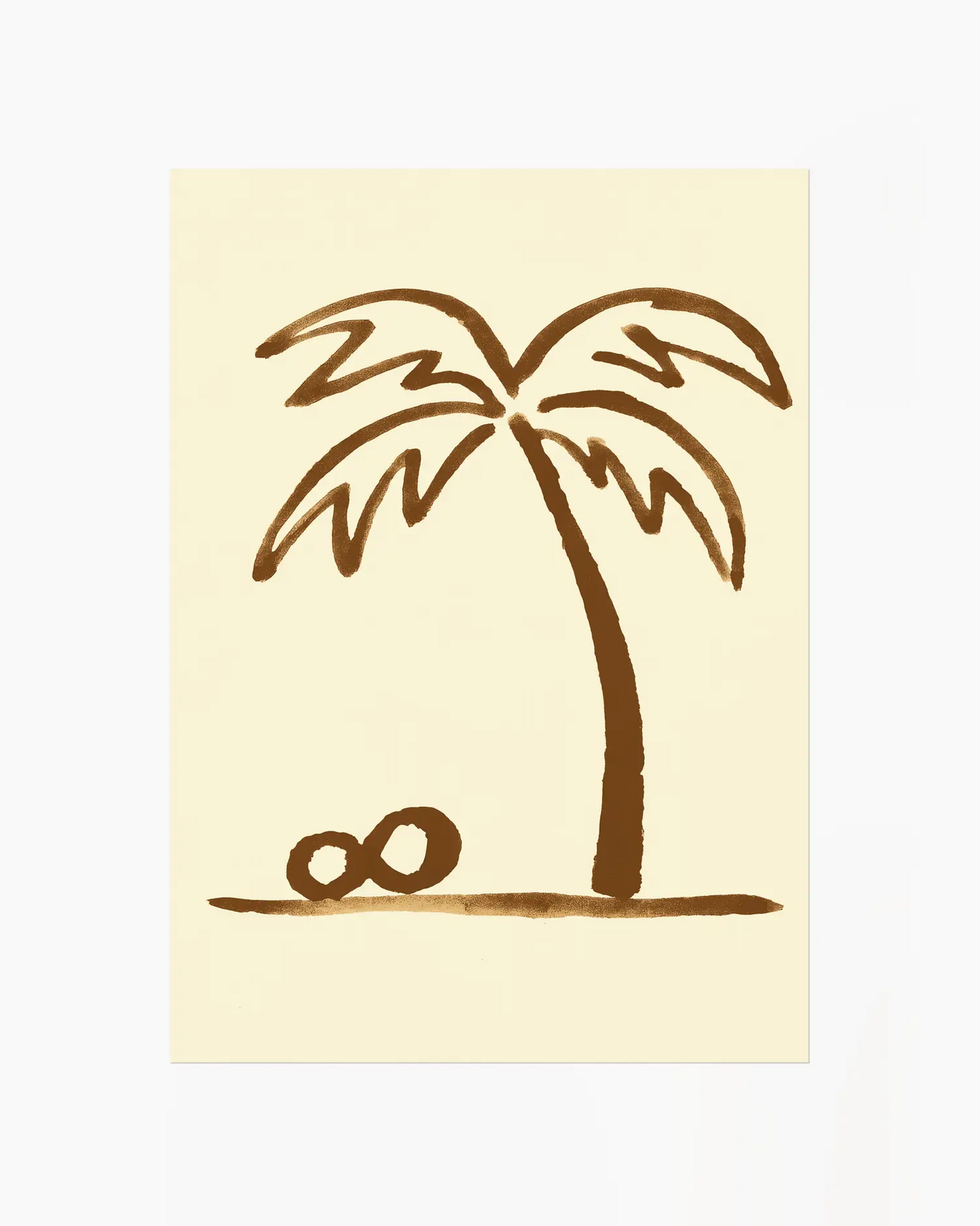 Barntavla med brun, handmålad palm.